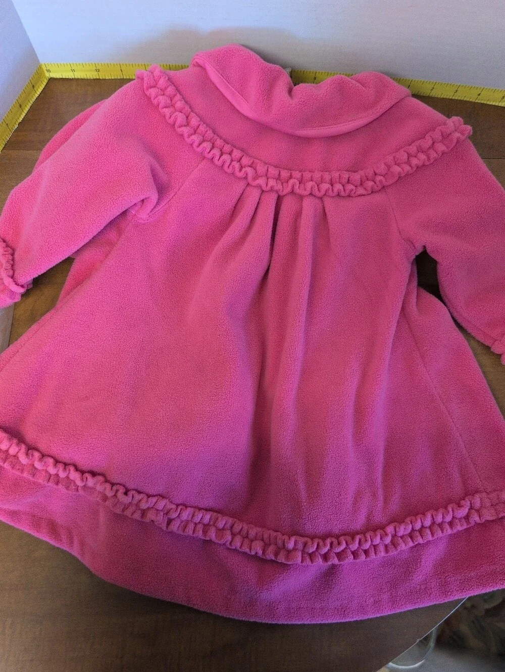 Bonnie Jean Hot Pink Girls' Fleece Pea Coat with Matching Hat
